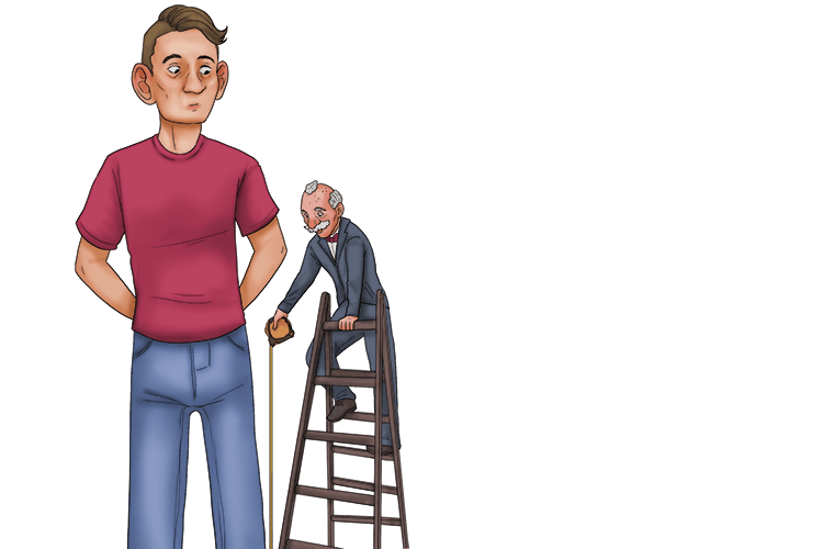 Sir, I must now measure (monsieur) the length of your leg.