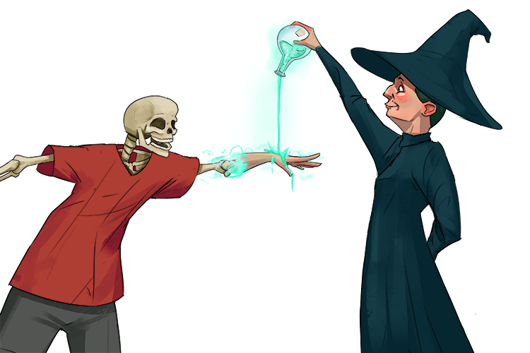 My skin was healed by the potion (peau)