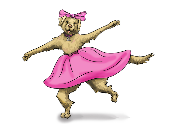 Jupe is feminine, so its la jupe. Imagine a Labrador wearing a big pink skirt.