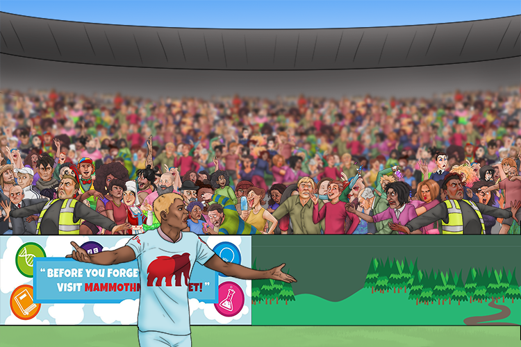 In the stadium everyone had to stand (stade).