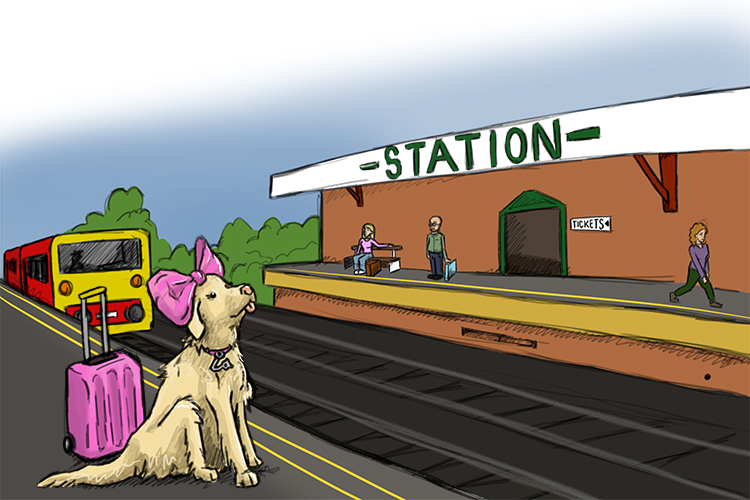 Gare is feminine, so it’s la gare. Imagine a Labrador waiting for a train at the station.