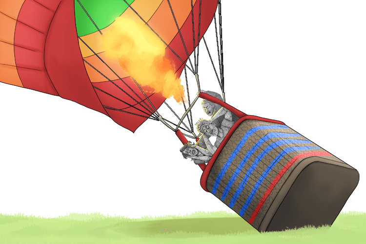 The stone people were too heavy for the hot air (pierre) balloon.