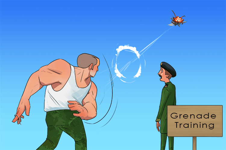 Throw the grenade a long way from here to be safe (lancer)