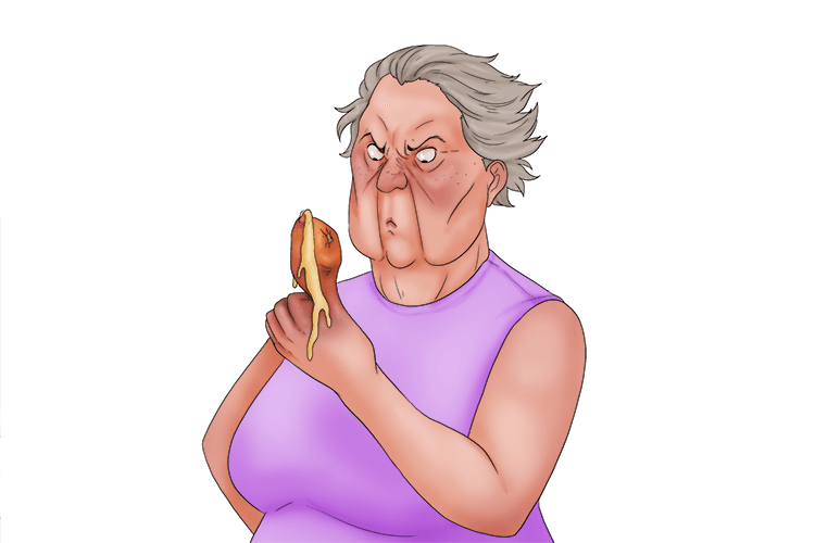 Her thumb was oozing with pus (pounce).