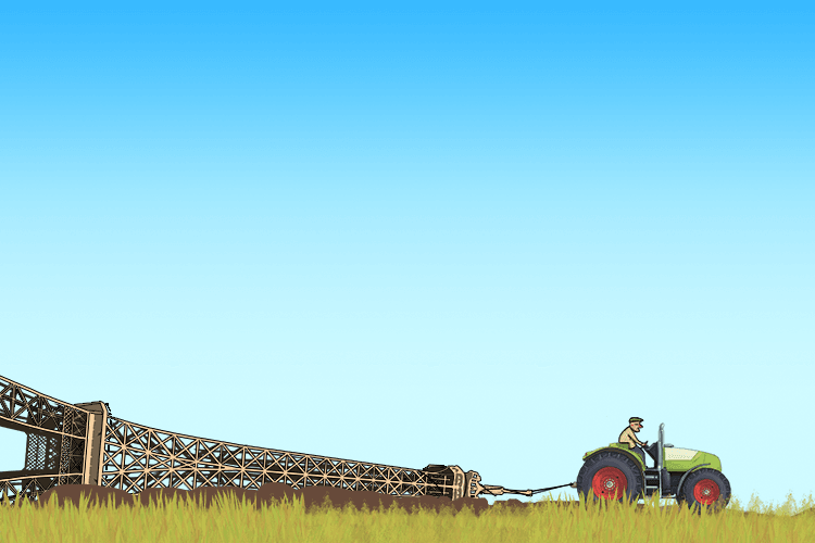 The tractor was towing the Eiffel tower behind it
