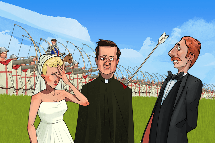 It was an unusual wedding as they were married during the battle of Agincourt (mariage)