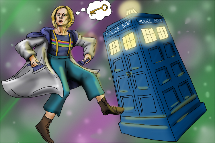 Dr Who couldn't find the key (qui) to her Tardis.