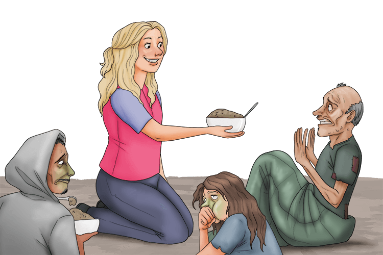 Her will and desire to see a better world led her to volunteer (volonté) for charity work.