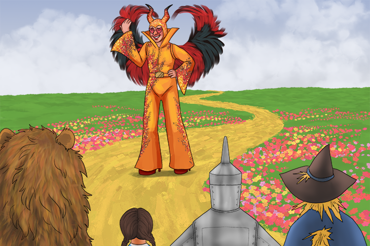 On the yellow brick road, we were shown the way by Elton John (jaune).