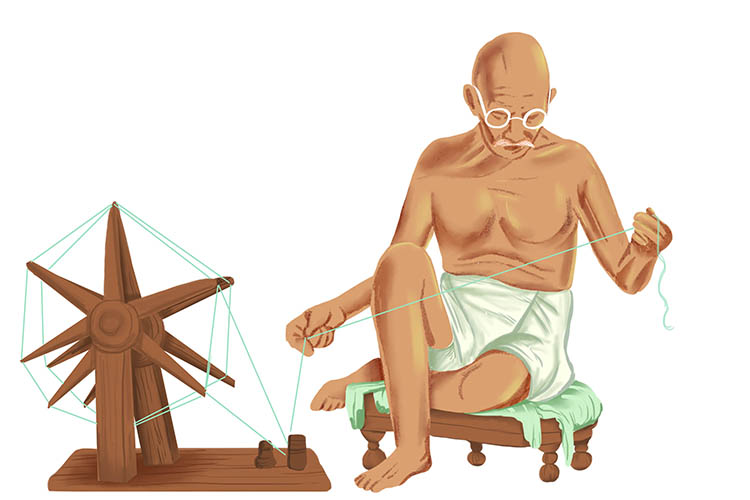Mahatma Gandhi, who lead a non-violent campaign for India's independence from Britain, was the father of appropriate technology. He shunned foreign textiles in favour of homemade cloth and being self reliant. 