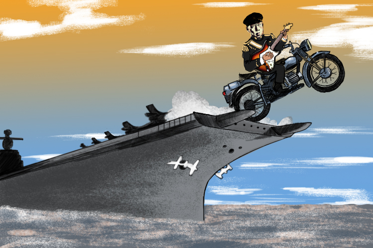 I saw you rock (Isoroku) with your Yamaha motorcycle (Yamamoto) on your aircraft carrier.