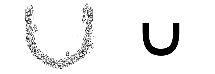 The woods were shaped like a horseshoe.