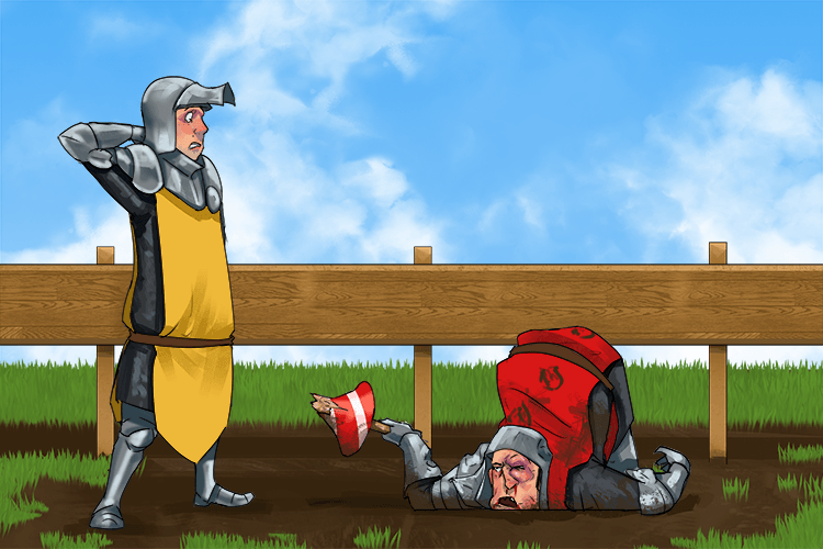 I felt anxious before my jousting match after seeing one of the losers (jou-loo)