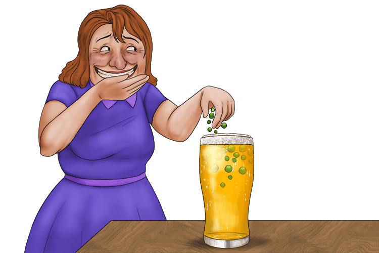 The beer had floating peas put in it as a joke (pee-joe).
