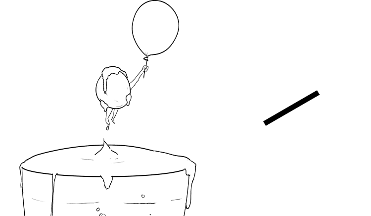 The was lifted up out of the beer by a helium balloon
