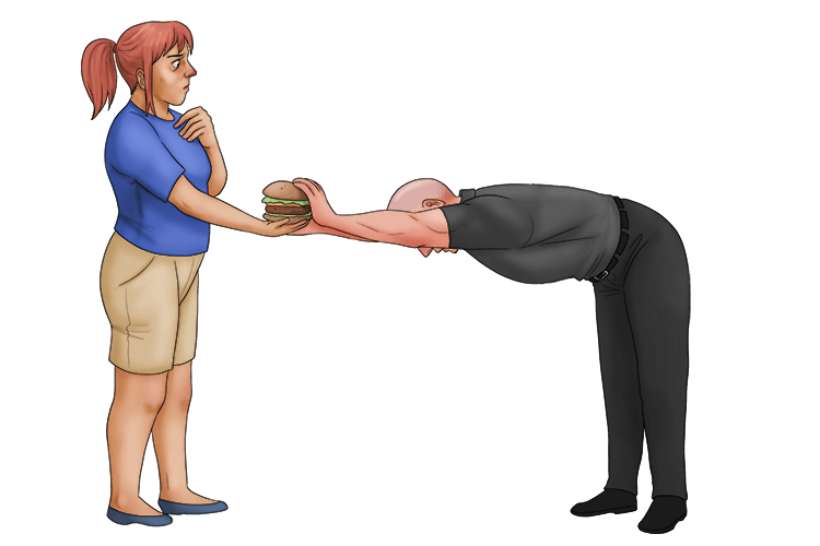 Before he took the burger from my hand, the bouncer bowed (han-bou-bou).