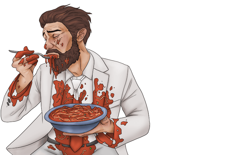 When wearing white clothes, you shouldn't eat messy foods (ee foo).