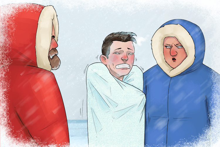 Instead of a coat, I just wore a white towel (why-tou)