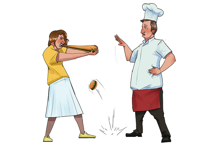 The cook's food was so chewy that she (choo-shee) couldn't eat it