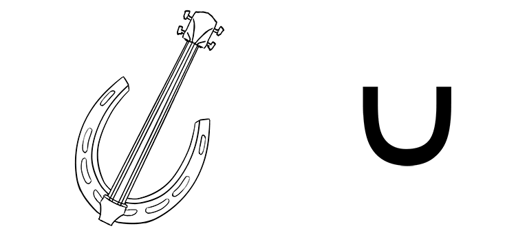 The banjo was shaped like a horse shoe