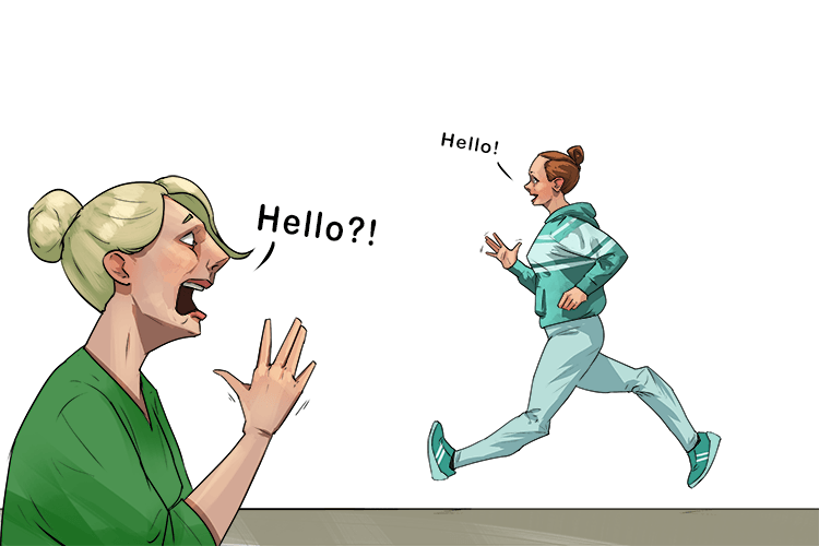 I said hello to the jogger with two broken knees. How (nee how) did she run this far