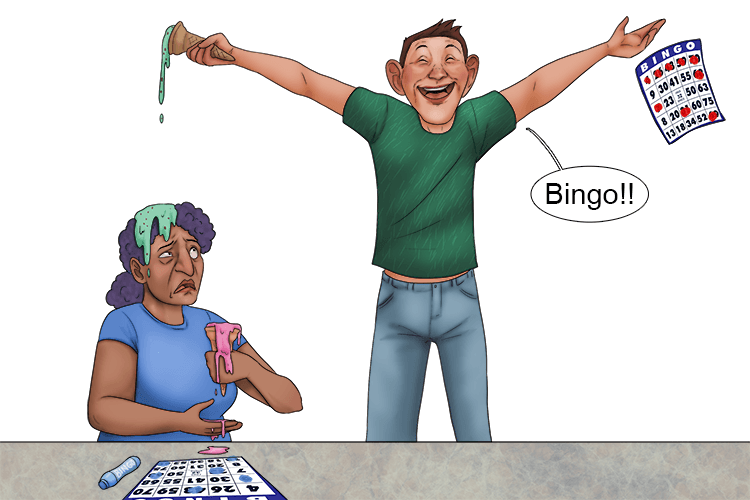 We had ice cream while playing bingo, but should have left it chilling (bing-chih-lin) for longer.