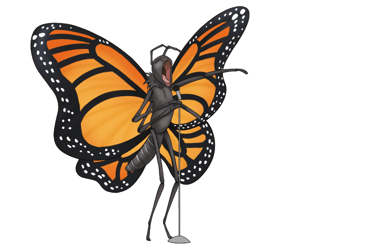 The insect chose a beautiful song (chong) to sing.