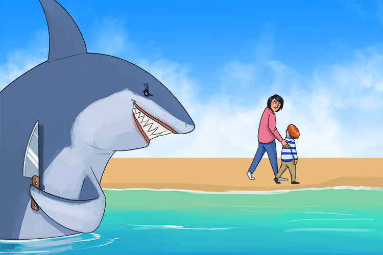 It will kill you, so don't get close to the shark (sha)