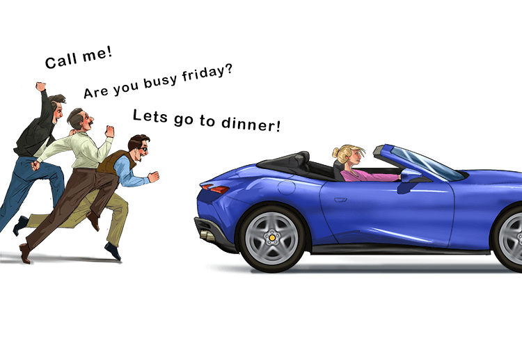 With the new car she wouldn't be single (sin) for much longer