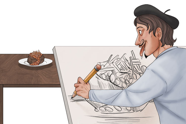 I sketched with a pencil my favourite meal, a cheese and bean (chee-an-bee) jacket potato.