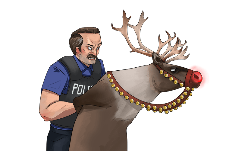 The police arrested anyone wearing jingle bells and charged (jing-cha) them with being too happy