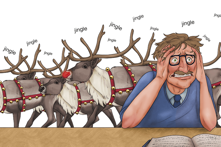 Could you keep them quiet? The animals are jingling (ann-jing) their bells very loudly.