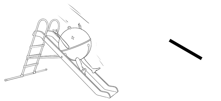 The jingle bell slide down the slide