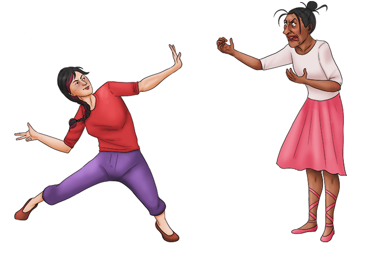 Her reply to the instructor was that it was her own way of dancing (hway-dah).