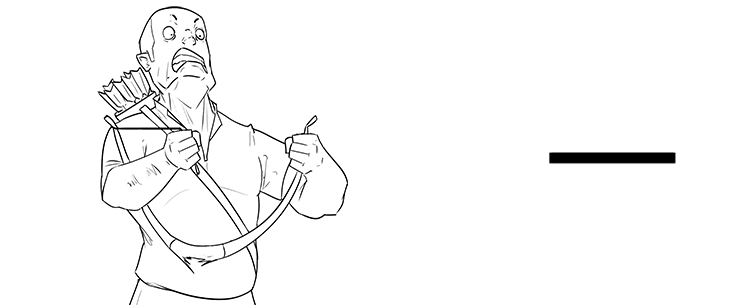 He didn't have enough string to string his bow