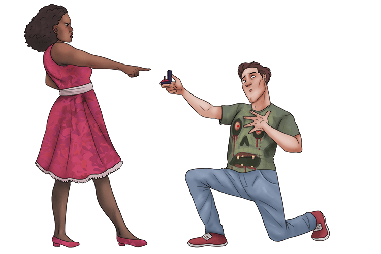 "Yes", she said, but only if you get rid of that shirt (shu).