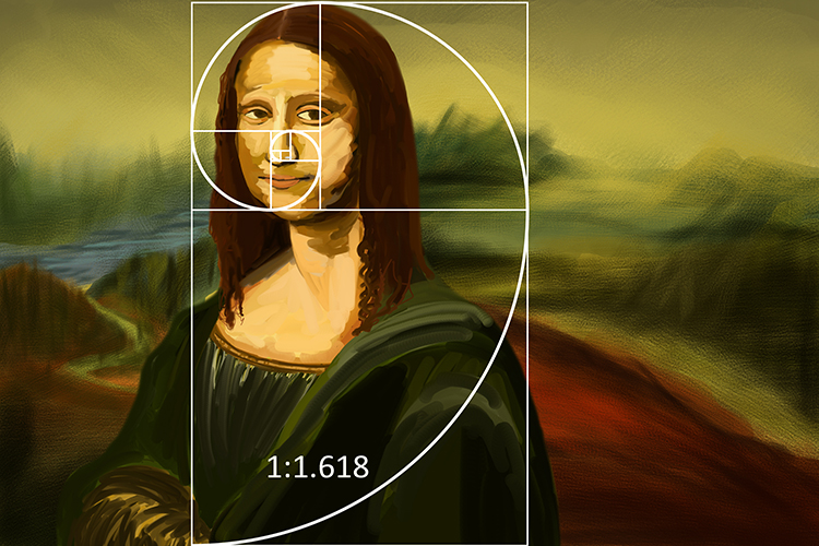 The Fibonacci spiral is used by artists to create natural proportions
