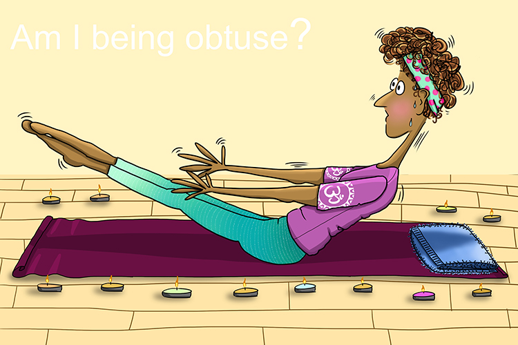 Any where from sitting straight to lying down is an obtuse angle