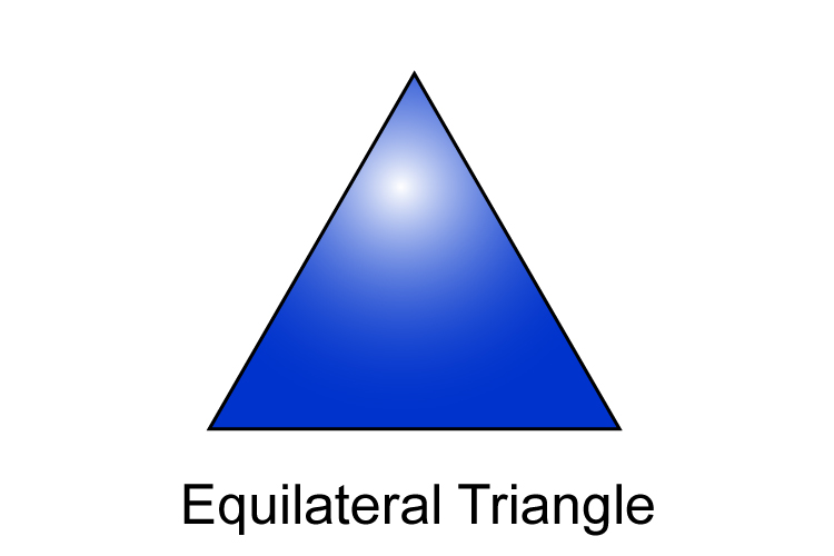 An equilateral triangle is a regular shape
