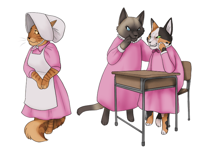 `c = \text(1st term) - a - b` The cat was at it's 1st term at school but should have taken off her apron and taken off her bonnet. 