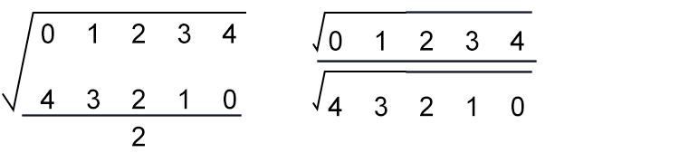 And then fill in the square roots, divides and the number two: 