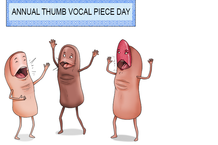 Annually, the thumbs (anthem) will sing a vocal piece that is special to them.