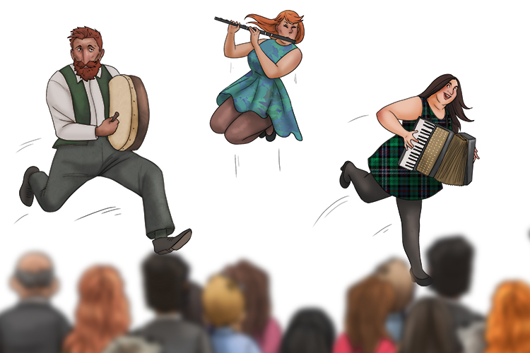 Everyone came to leap (ceilidh) and dance to Scottish and Irish folk music at the social gathering.