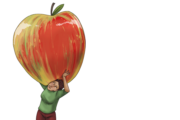 A is for apple and you should buy (by) one every day to keep healthy.