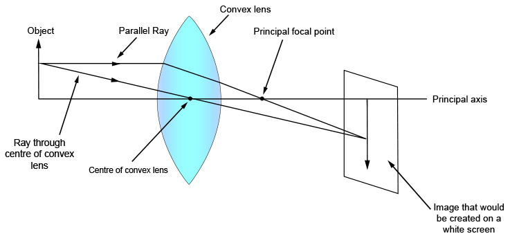 Method for drawing ray diagrams - convex lens