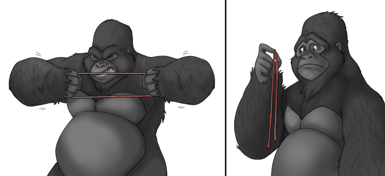 The elastic band was stretched to its limit (elastic limit), any more force will permanently change it. 