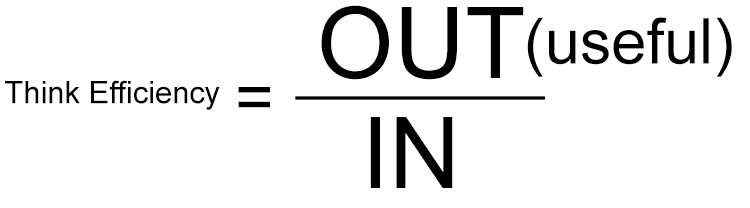 To remember the meaning of efficiency (physics), use the following mnemonic: