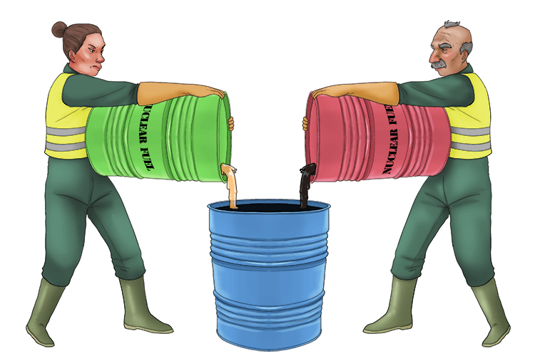 The fuel for the nuclear power station (fusion) was joined together.