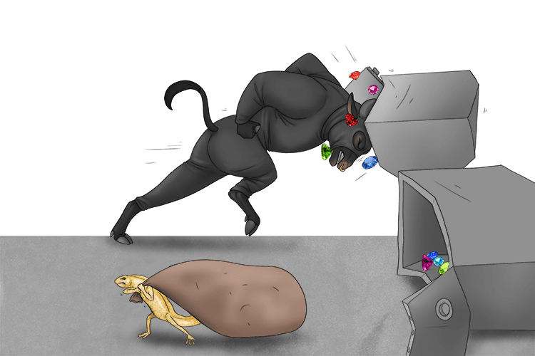 The jewel (joule) thief had enough energy to force the safe open, but the newt (newton) couldn't carry them over a meter (force of one newton over a meter).