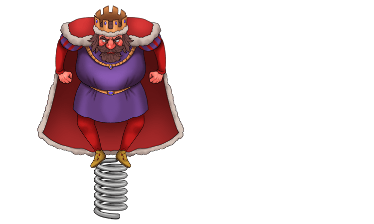 The spring had a constant (spring constant) pressure on it, but its stiffness meant that the King (K) could not compress it.